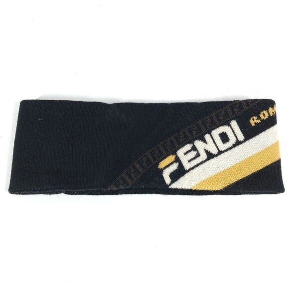 FENDI FXS385 logo Accessories Headbands hair band wool Black